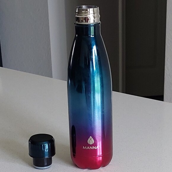 Manna 17 oz Double Wall Stainless Steel Red/Blue Ombre Water Bottle - Picture 5 of 12